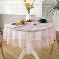 Jeloris Round Lace Tablecloth with Elegant Scalloped Bottom for Any Special Event Such as Wedding, Birthday Party, Baby Shower, Anniversary (48 inch, Style 2)