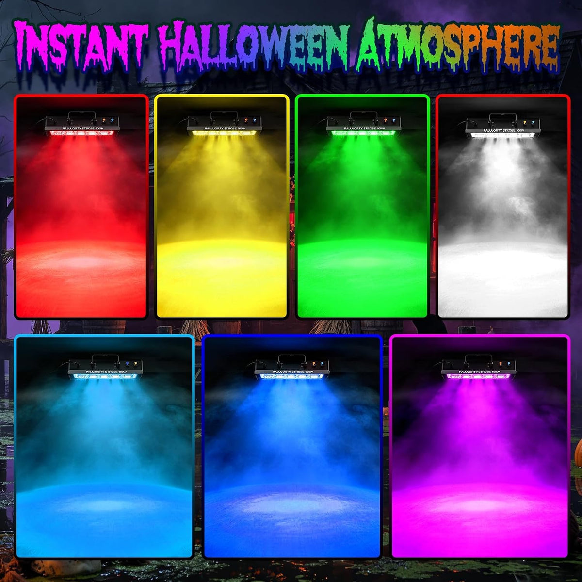 Strobe Lights 100W with Remote, Sound Activated, Multi-Color, Speed Control