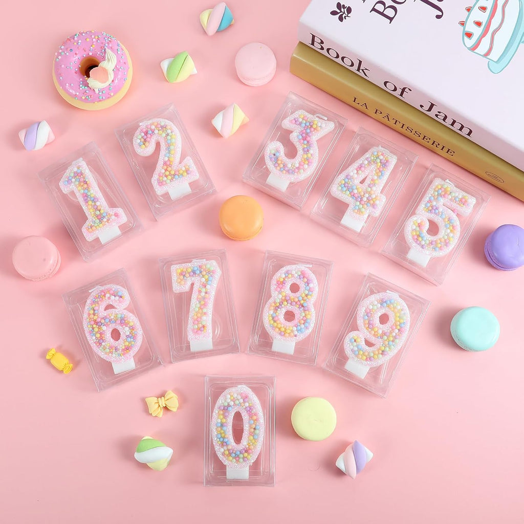 Pastel Macaron 1st Birthday Candle Sweet Pink Number 1 Candle Cake Topper Cupcake Decorations for Girls and Women Party Decor Anniversary Celebrations Supplies