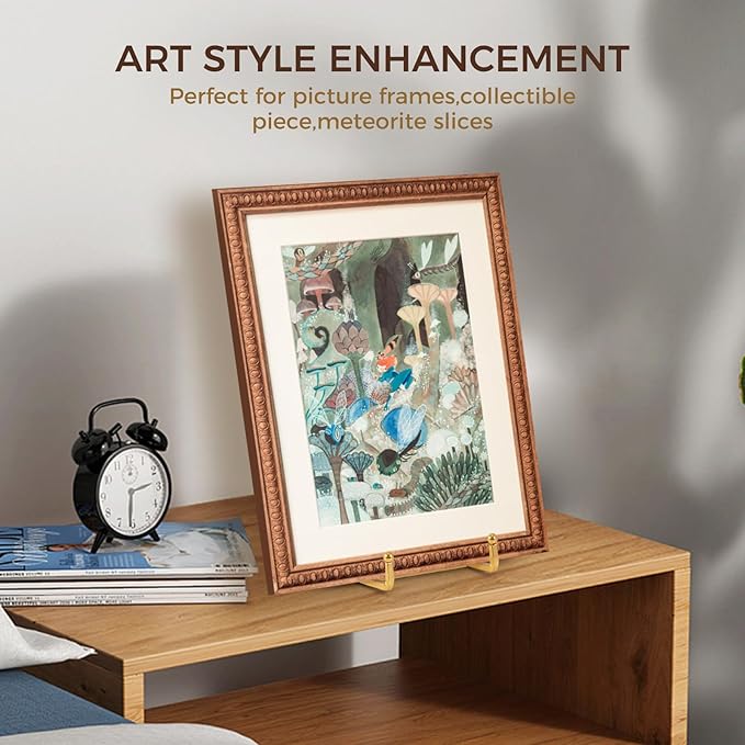Plate Holder Easel Display Stand - 8 inch Metal Plate Stands for Display - Tabletop Picture Stand - Gold Iron Easels for Display Pictures | Photo Frames | Book | Decorative Plates | Plaque -2 Pack