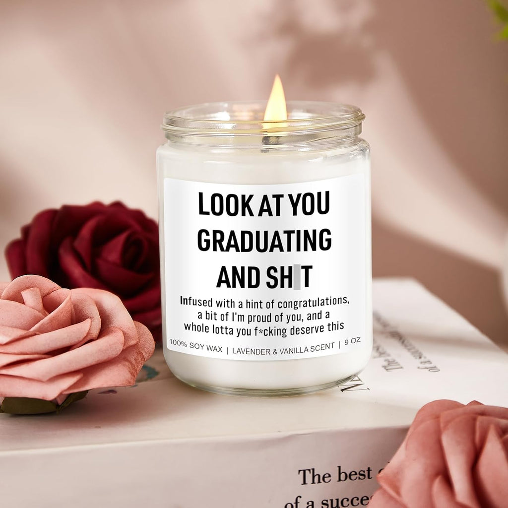 Younift Funny Grad Candle, 2026 Graduation Gifts for Her, Him - College, High School, Masters Degree, Phd, Law School, Nursing & Nurse Graduation Gifts for Women, Men - 9 oz
