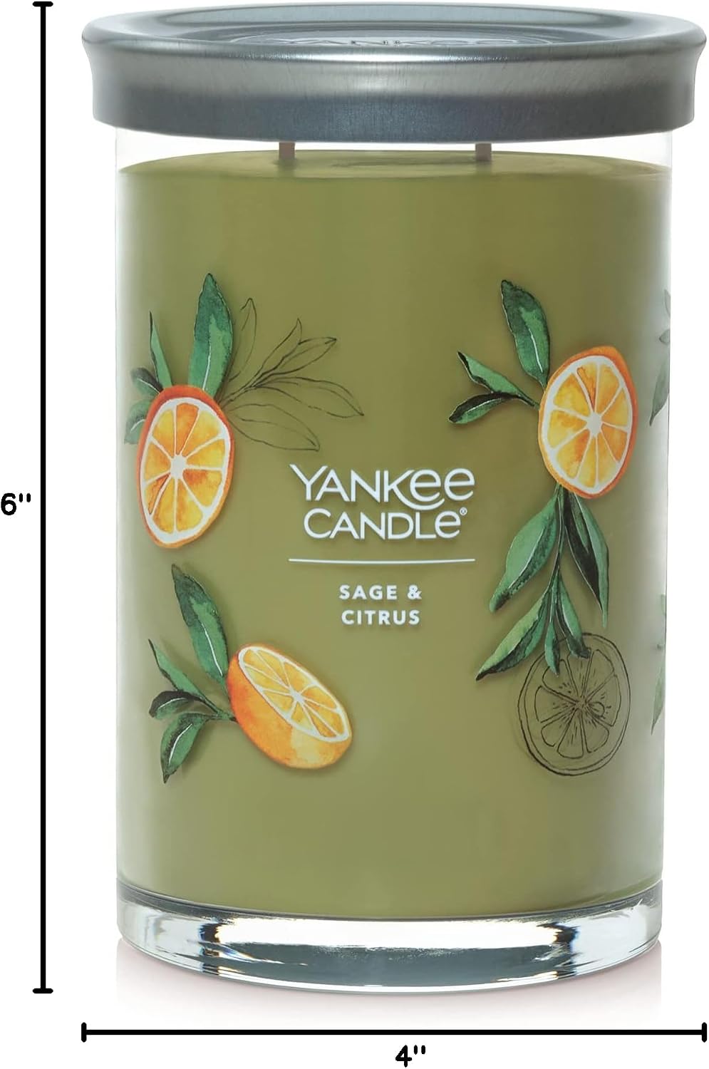 Yankee Candle Large Tumbler Scented Candle with up to 80 Hour Burn Time, Premium Plant Wax Blend for Consistent Burn, 20 oz Tumbler Candle with Room Filling Fragrance, Sage & Citrus