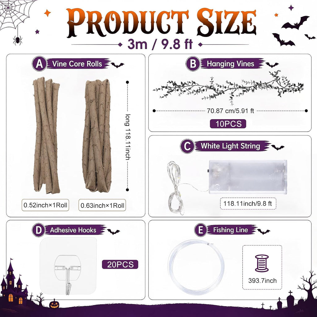 bucherry 36 pcs 3d halloween tree decoration black, close-up detail
