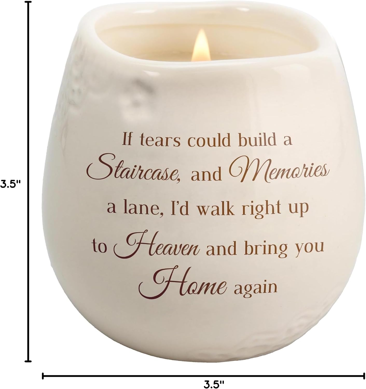 Pavilion Gift Company - Staircase to Heaven 8 oz Bereavement Candle, Memorial Gifts for Loss of Mother Father Friend Loved One, Remembrance, Condolences, Sympathy, 1 Count, Cream