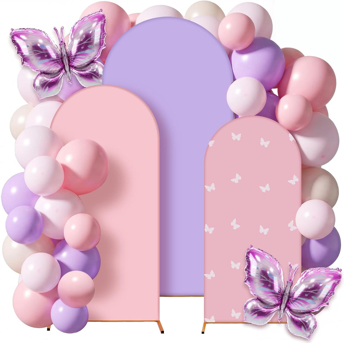 foilswirl 34 pcs butterfly party decor, butterfly arch, main product view
