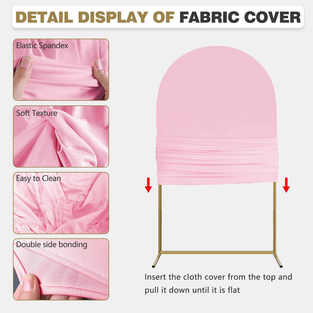 arch backdrop stand and cover set, metal balloon, side view