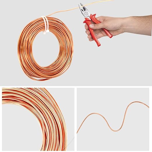 99.9% Soft Copper Wire, 14 Gauge/ 1.63 mm Diameter, 79 Feet / 24m, 1 Pound Spool Pure Copper Wire, Jewelry Making Wire Craft Wire