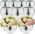 9 Pcs Disco Ball Vase,Glass Disco Ball Vases, Mirror Disco Balls,Candle Holder Vase,Disco Ball Decorations,Wedding Centerpieces,Birthday Parties,Bedroom,Office Decorations (5 x 6 inches)