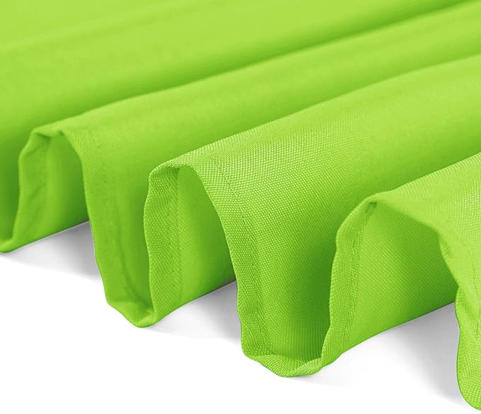 132 inch Round Tablecloth Washable Polyester Table Cloth Decorative Table Cover for Wedding Party Dining Banquet（132 inch,Apple Green）