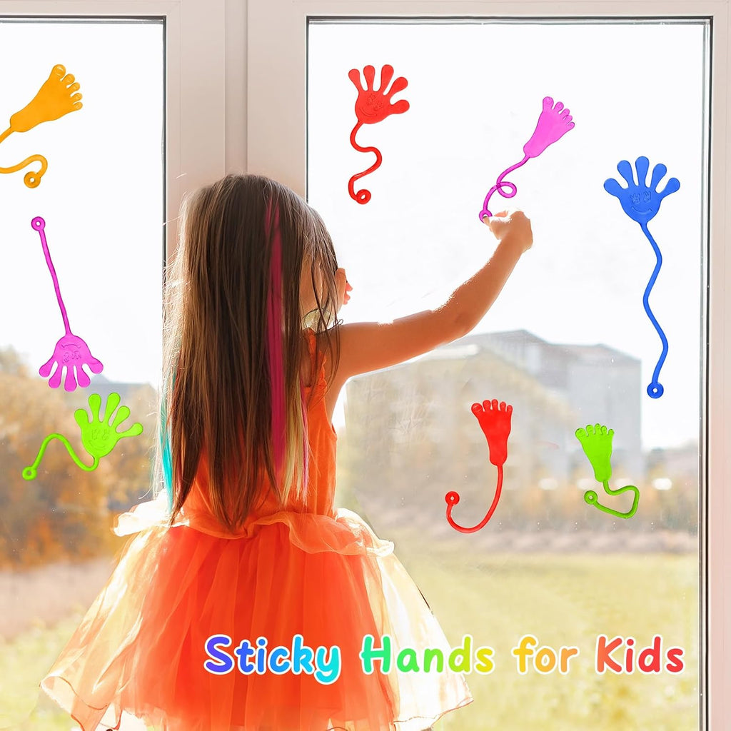 Sticky Hands Bulk 30 PCS Party Favors for Kids 4-8,8-12 Year Stretchy Sticky Hand Feet Goodie Bags Stuffers for Kids Classroom Prizes Back to Schoo Gifts for Student Birthday Trinkets Slap Hand