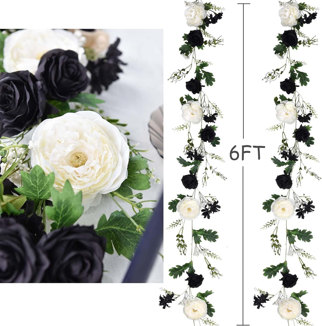 dearhouse 2pcs artificial peony flower garland - silk, close-up detail