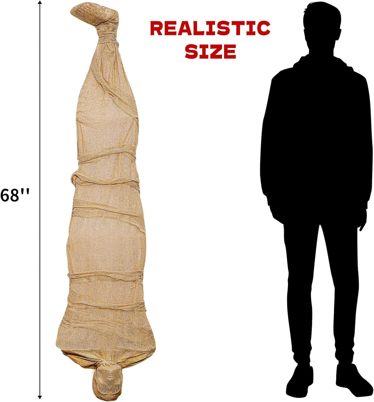 68" Halloween Hanging Cocoon Corpse Prop Sound Activated Scary Animated ...
