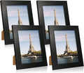 5x7 Picture Frame Set of 4, Black Wooden Frame with High Definition Glass, 5 x 7 Photo Frames for Tabletop Display and Wall Mounting