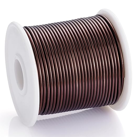 12 Gauge Light Brown Aluminum Craft Wire (105FT) - Anodized for Jewelry Making, Beading Floral, Plant Gardening, Sculpting & Modeling Craft Wire (Light Brown #18, 2mm)