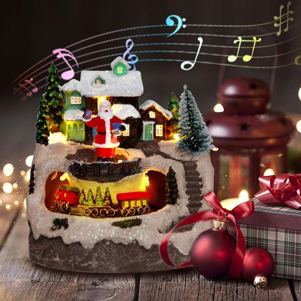 christmas collectibles building village house musical snow globe, main product view
