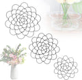 Stainless Steel Floral Grid Flower Arrangement Tool, 3pcs Reusable Floral Grid for Vase Stainless Steel Wire Flower Arranging Tool, Flower Grid Arranger for Arrangement Vase Plant Flower (Black)