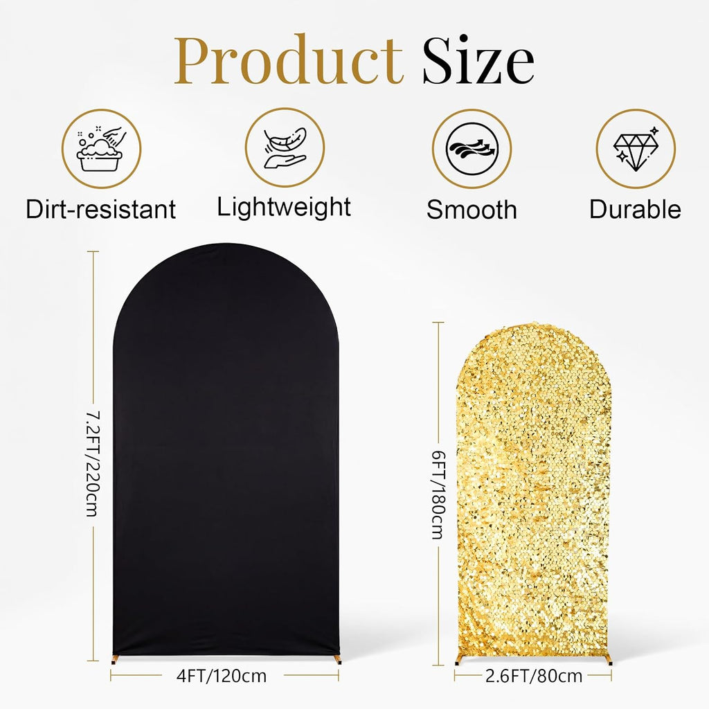 saitimade set of 2 black and gold sequin shown in use