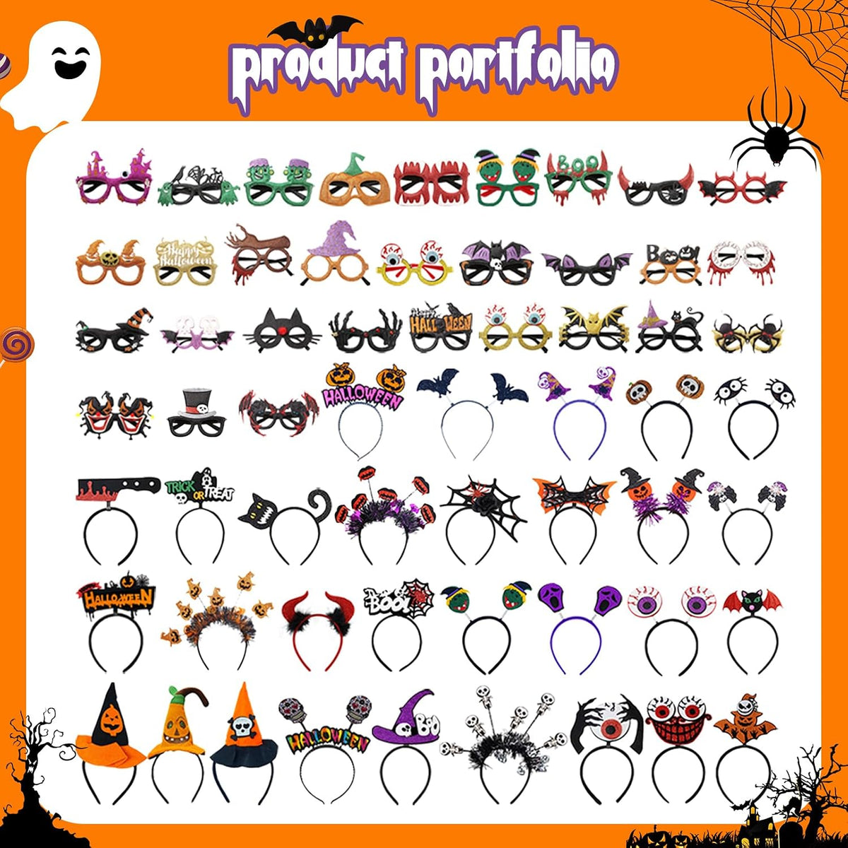 Halloween Headbands and Glasses Bulk, Party Favor Accessories for Adults Cost...