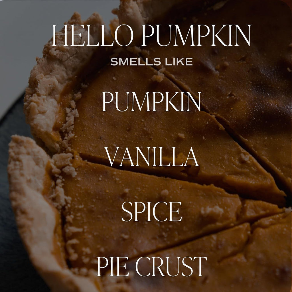 Sweet Water Decor Hello Pumpkin Candle - Fall Soy Candles with Pumpkin, Warm Spices, Vanilla and Buttery Pie Crust - Pumpkin Candles for Home with 40 Hours Burn Time - 9Oz Gold Lid Clear Jar Candle