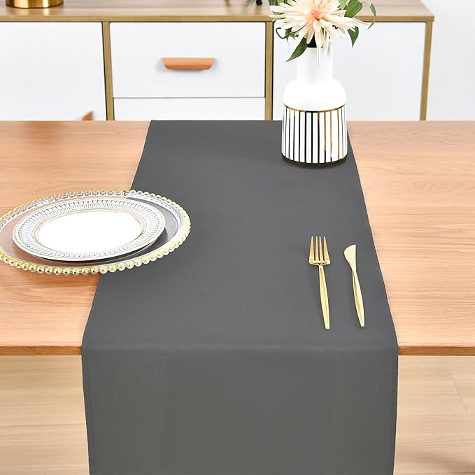 Farmhouse Grey Table Runner Dining Table Runners 72 Inches Long Coffee Table Runner for Dresser Living Room Bedroom Holiday Party Banquet 12X72 Inch