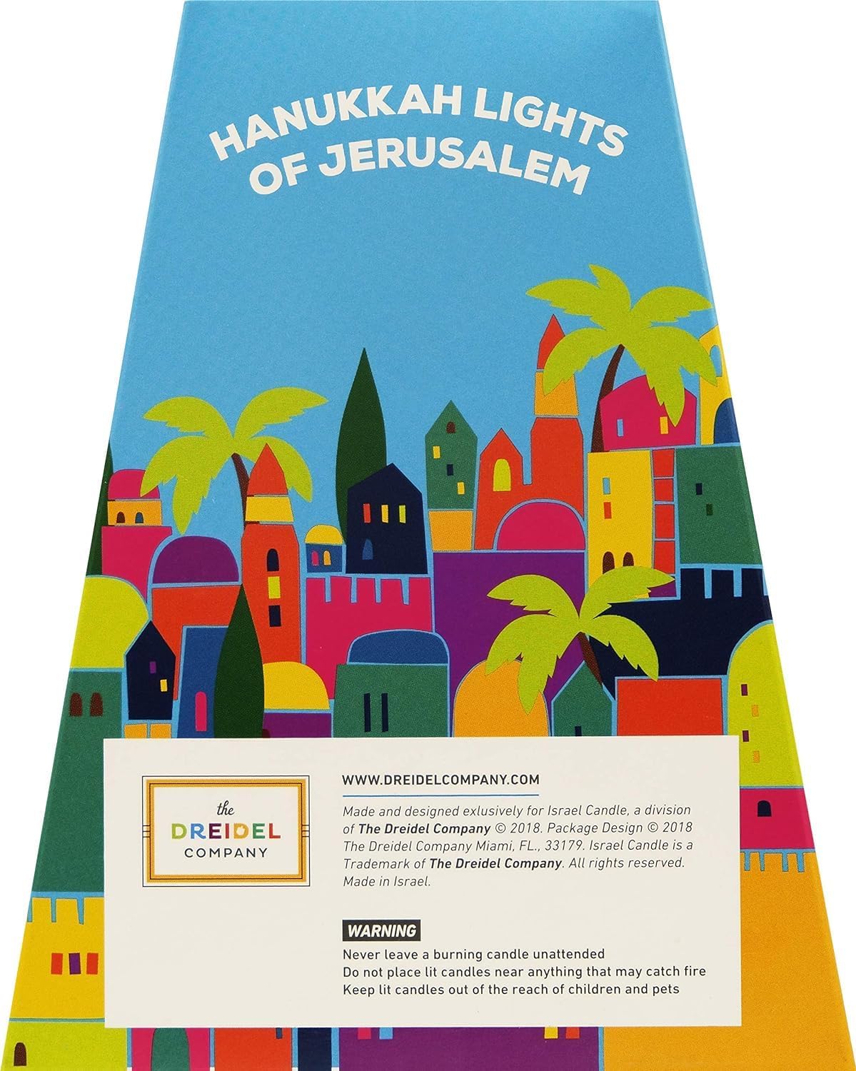Dripless Hanukkah Candles 45 Hanukkah Candles Decorative Purple, with Blue & Gold Frosted Stripes 1-Hour Burn Time
