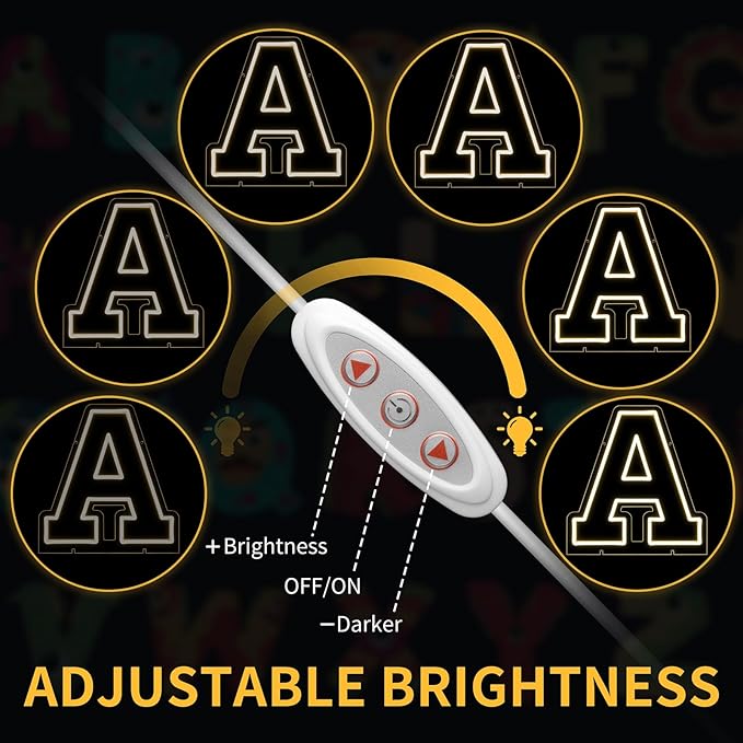 Light Up Letters A, Led Marquee Letter Lights Neon Sign, 13.9" Height Decorative Lighted Alphabet Number, Battery/USB Powered Led Letters Lights for Wedding, Birthday, Party, Christmas or Home Decor