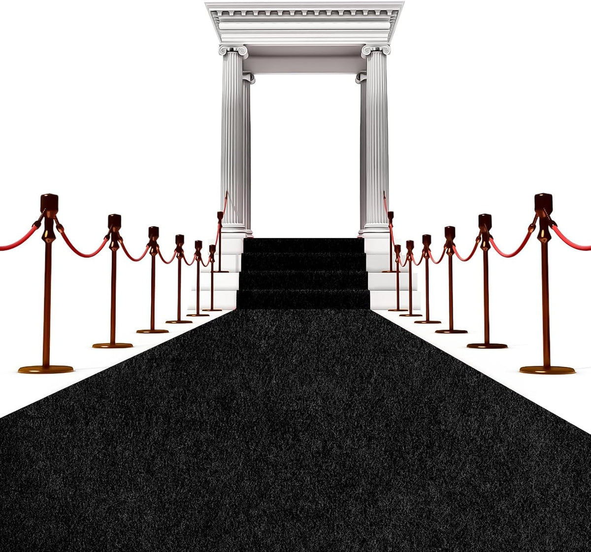 Extra Thick Black Carpet Runner 3 x 30Ft, Non-Slip TPR Rubber Backing, 450 GS...