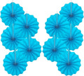 BARTHEW Blue Hanging Paper Fans,Blueaccessories Paper Decorations for Party,Blue Harmony Classroom Decorations,Party Decorations for Boys 8in Hanging Paper Fans 30 Color DIY Set (Sky Blue)