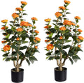romantic season 2pack artificial camellia tree 3ft, orange, main product view