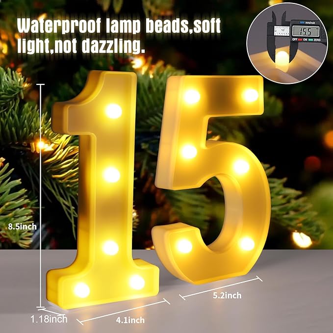 15th Birthday Decorations For Girls and Boys,15 Light Up Numbers Quinceanera Decorations,Numero 15 Decoracion Para Quinceanera,Centros De Mesa De 15 Anos,Arreglos De Mesa Para 15 Anos