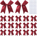 Feluwi 50Pcs Red Gift Wrap Bows - Premium Satin Ribbon Bows - 3.3 Inch Elegant Bows for Gift Wrapping -Party Decorations, Wedding Decor Christmas Birthday Presents, Baby Shower, DIY Crafts Gift Bags