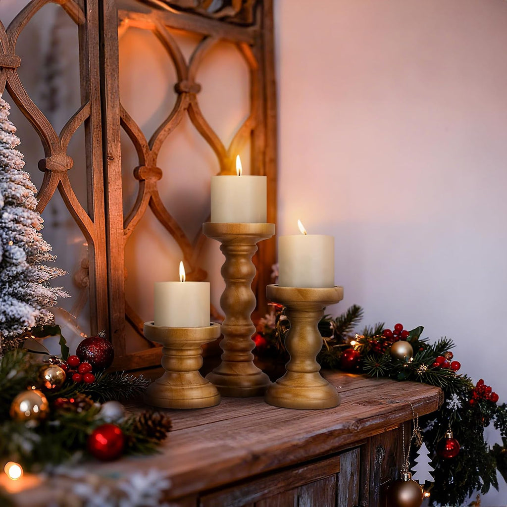 candle holder for pillar candle set of 3, package contents