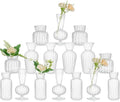 Modern Clear Glass Bud Vase Bulk Set: Glasseam 16Pcs Small Mini Flower Centerpieces Vases Handmade Decorative Cute Short Window Corner Home Decor for Wedding Reception Dining Table Single Rose