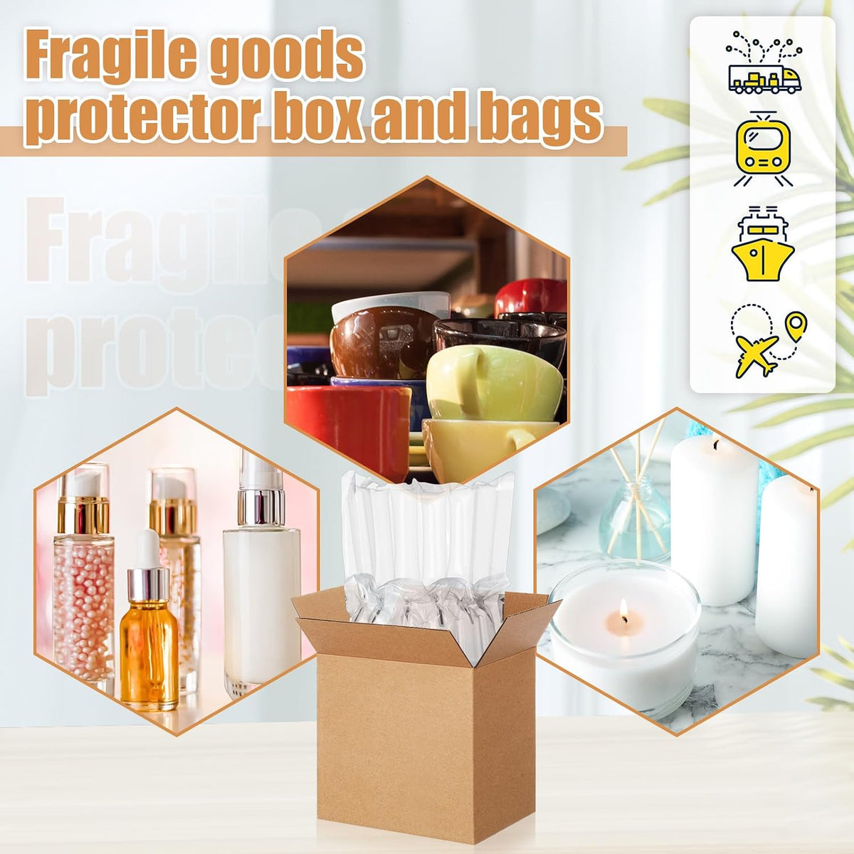 25 Sets 48 Sets Mug Boxes with Bubble Pouches, Khaki