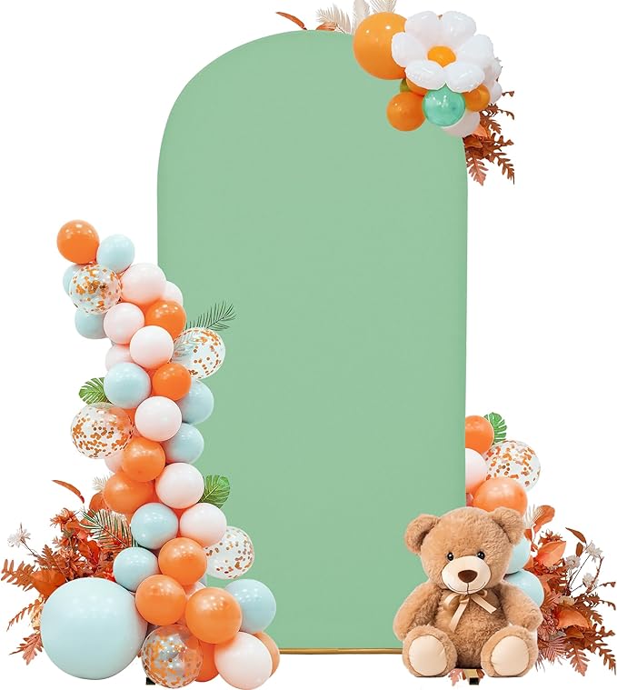 Wedding Arch Cover Spandex Arch Backdrop Cover 7.2FT Arch Stand Cover Arch Covers Stretchy Backdrop for Wedding Birthday Party Decoration Baby Shower Banquet Ceremony(Mint Green)