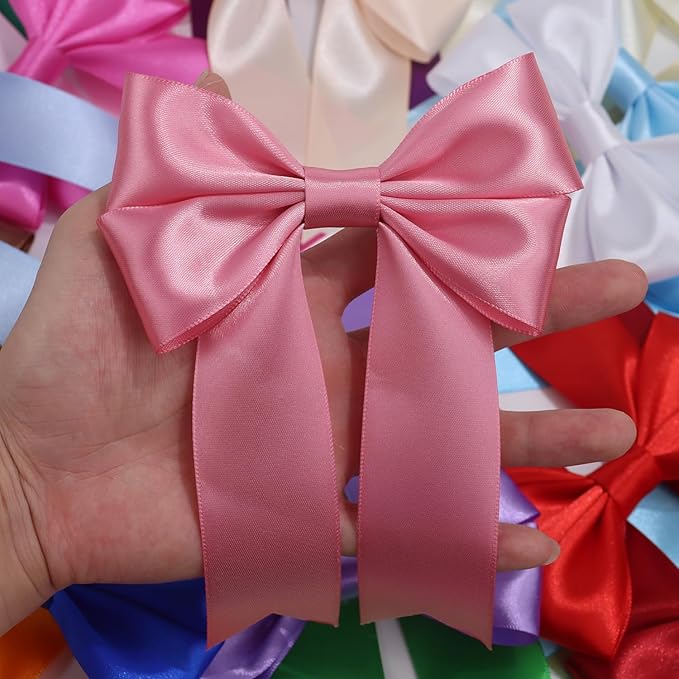 Rose Gold Solid Satin Ribbon 1-1/2 Inch 25 Yards Solid Polyester Fabric Ribbon for Gift Wrapping Wedding Christmas Baby Shower Birthday Party Decoration Handmade Immortal Flower Craft