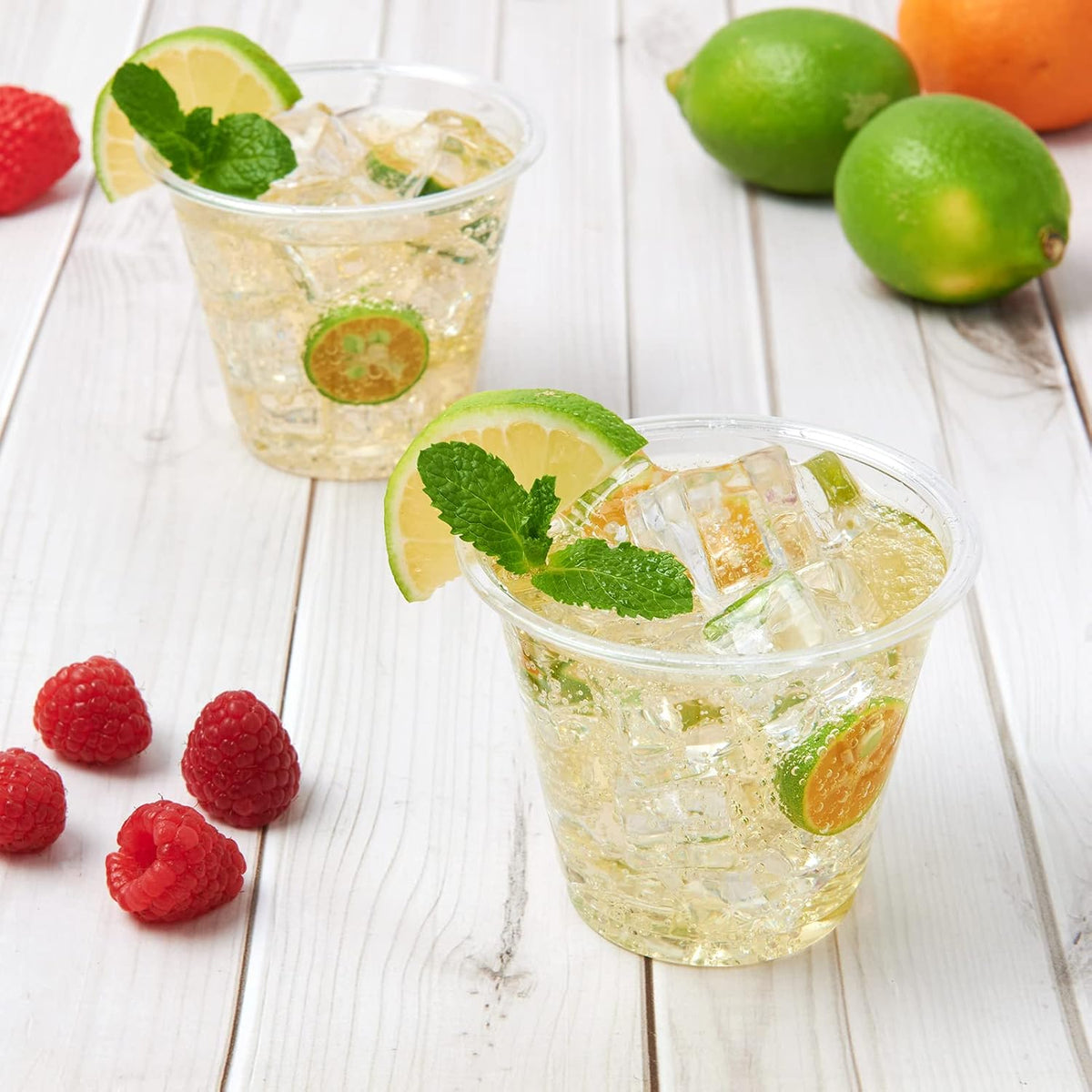 Turbo Bee 600 Pack 9 oz Clear Plastic Cups, Disposable Reusable Tumblers Crys...