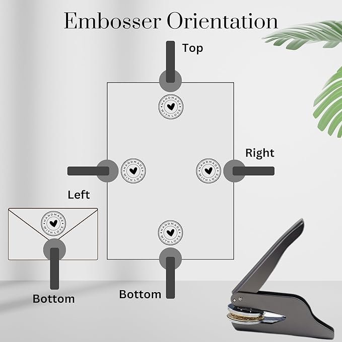 Custom Wedding Embosser, Personalized Embosser for Envelope, Invitation Card and Napkin, Steel Seal Embosser for Name, Monogram and Initials, Custom Logo Embosser (Wedding)
