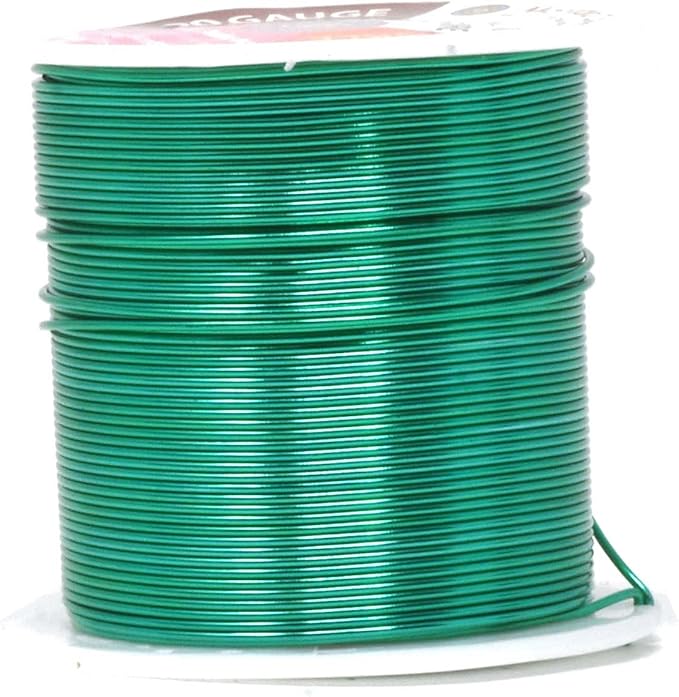 Mandala Crafts 20 Gauge Anodized Aluminum Craft Wire for Jewelry Making - 450 FT Colored Flexible Silver Black Gold Purple Red Kelly Green Wire - Bendable for Bonsai Armature Crafting Sculpting