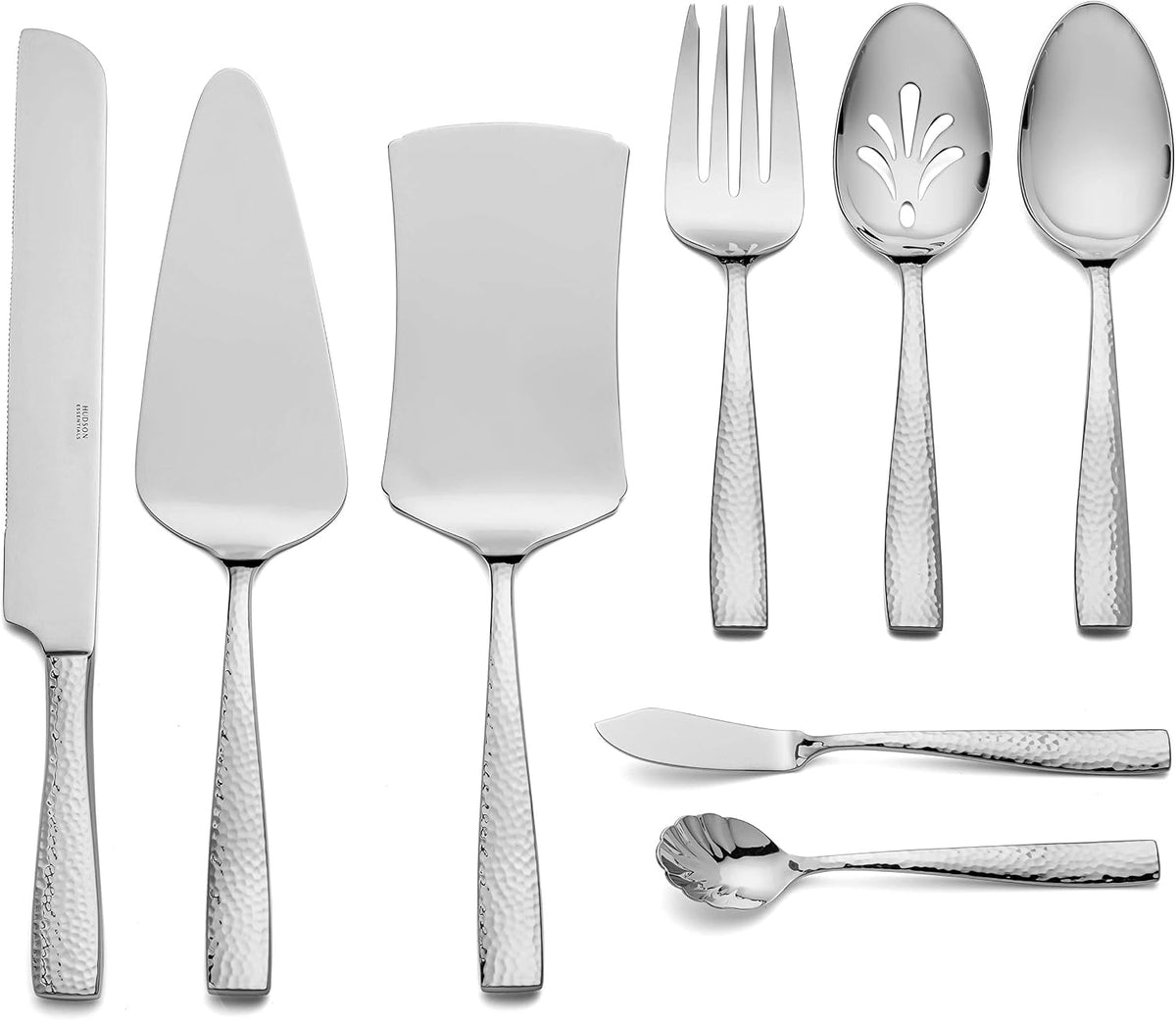 Hudson Essentials Hammered 18/10 Stainless Steel Hostess Serving Utensil Set,...