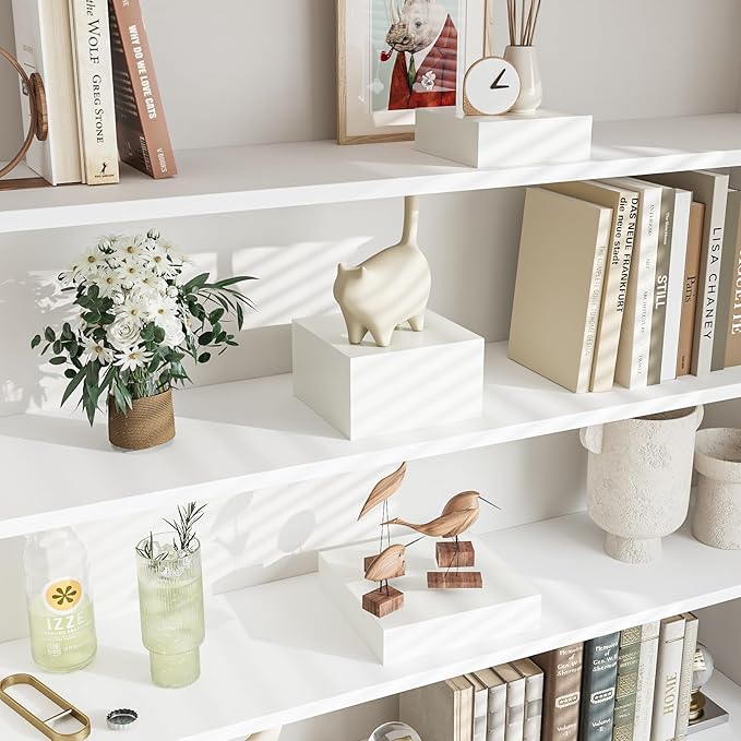 Buffet Risers, Food Risers for Buffet Table, Display Stand Shelf for Catering Dessert Collectibles Jewelry Figures Show, White Acrylic Cube Display Nesting Risers with Hollow Bottoms