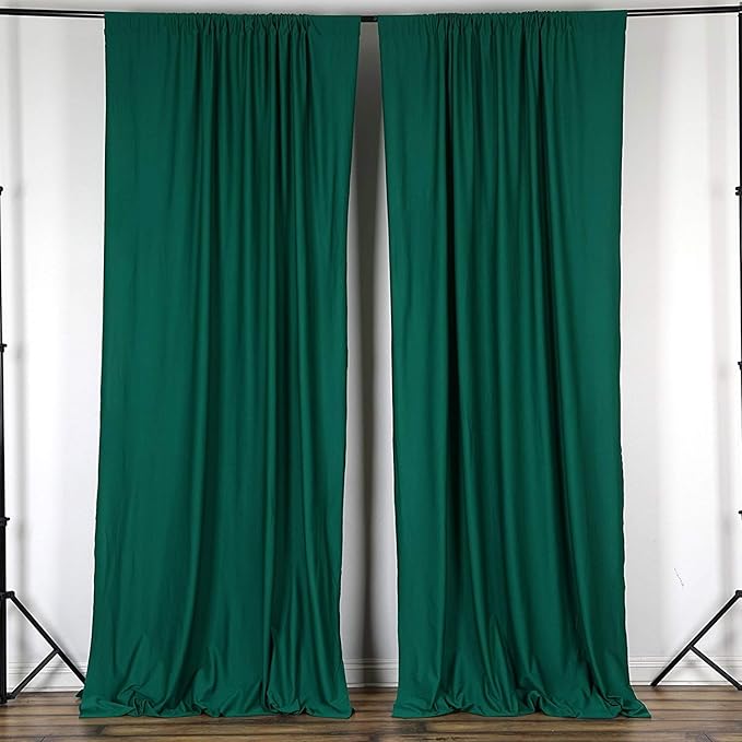 AK TRADING CO. 10 feet x 8 feet IFR Polyester Backdrop Drapes Curtains Panels with Rod Pockets - Wedding Ceremony Party Home Window Decorations - Hunter Green