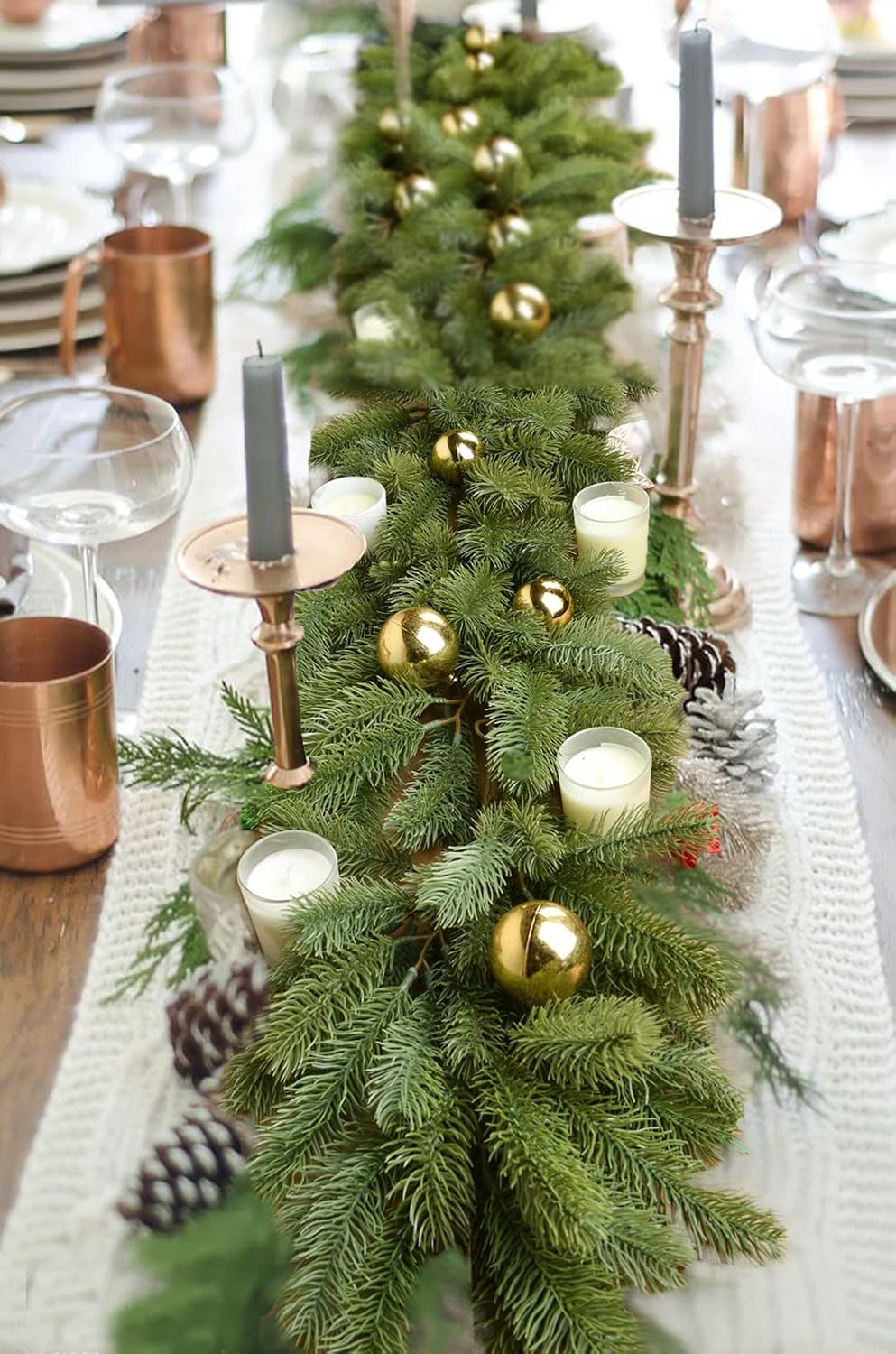 6ft christmas garland, artificial pine garland holiday decor shown in use