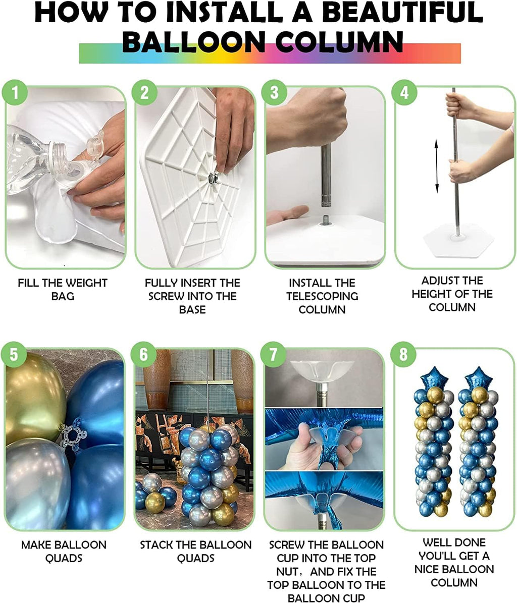 yallove 4-pack up to 7-ft adjustable metal balloon, package contents