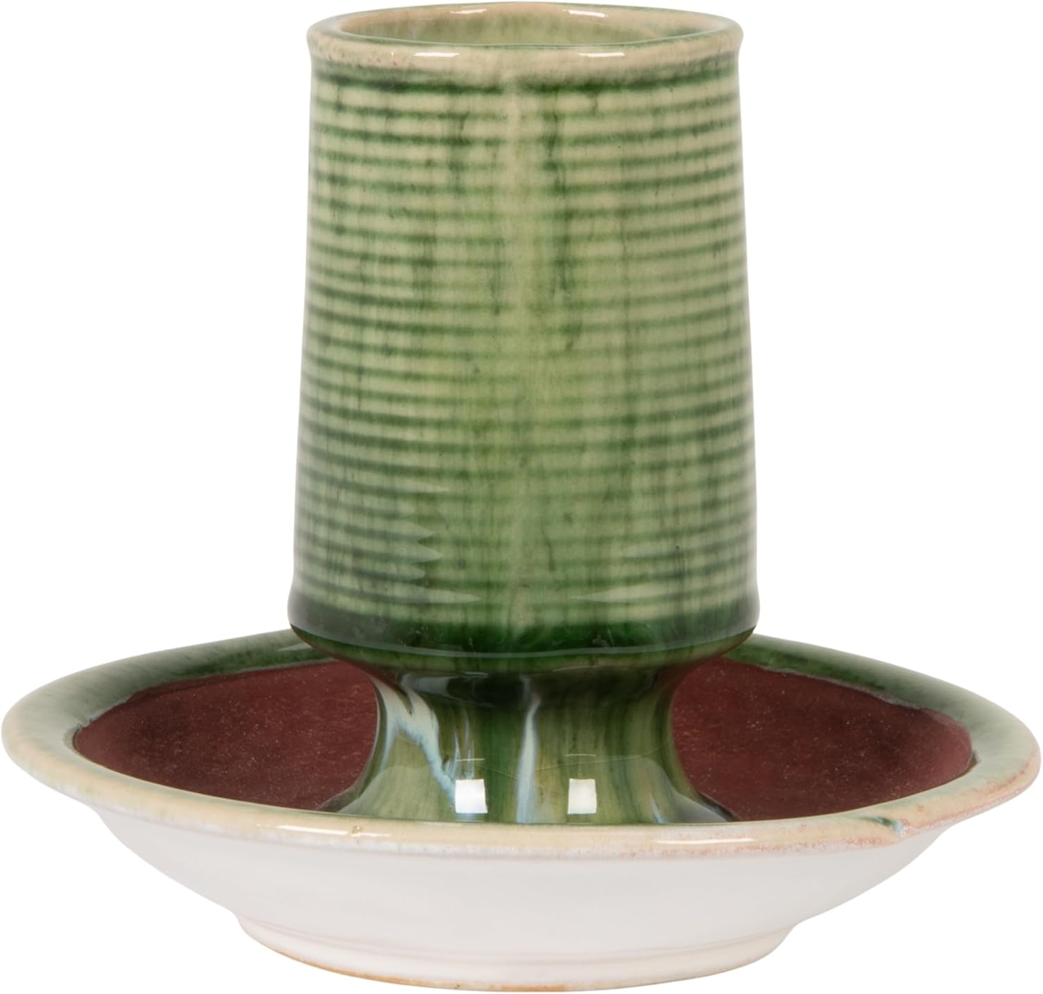 Creative Co-Op Stoneware Match Holder with Striker Plate, Reactive Glaze, Green (Each One Will Vary)