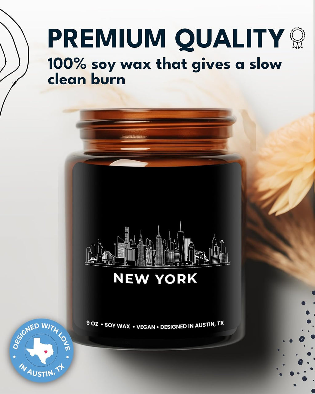 New York City Candle, House Warming Gifts for New Yorkers, Unique NYC Souvenirs & Gifts Ideas for Men and Women, Ideal NY City Themed Presents for Friends, Birthday, Christmas, Moving Away, Gift-Ready