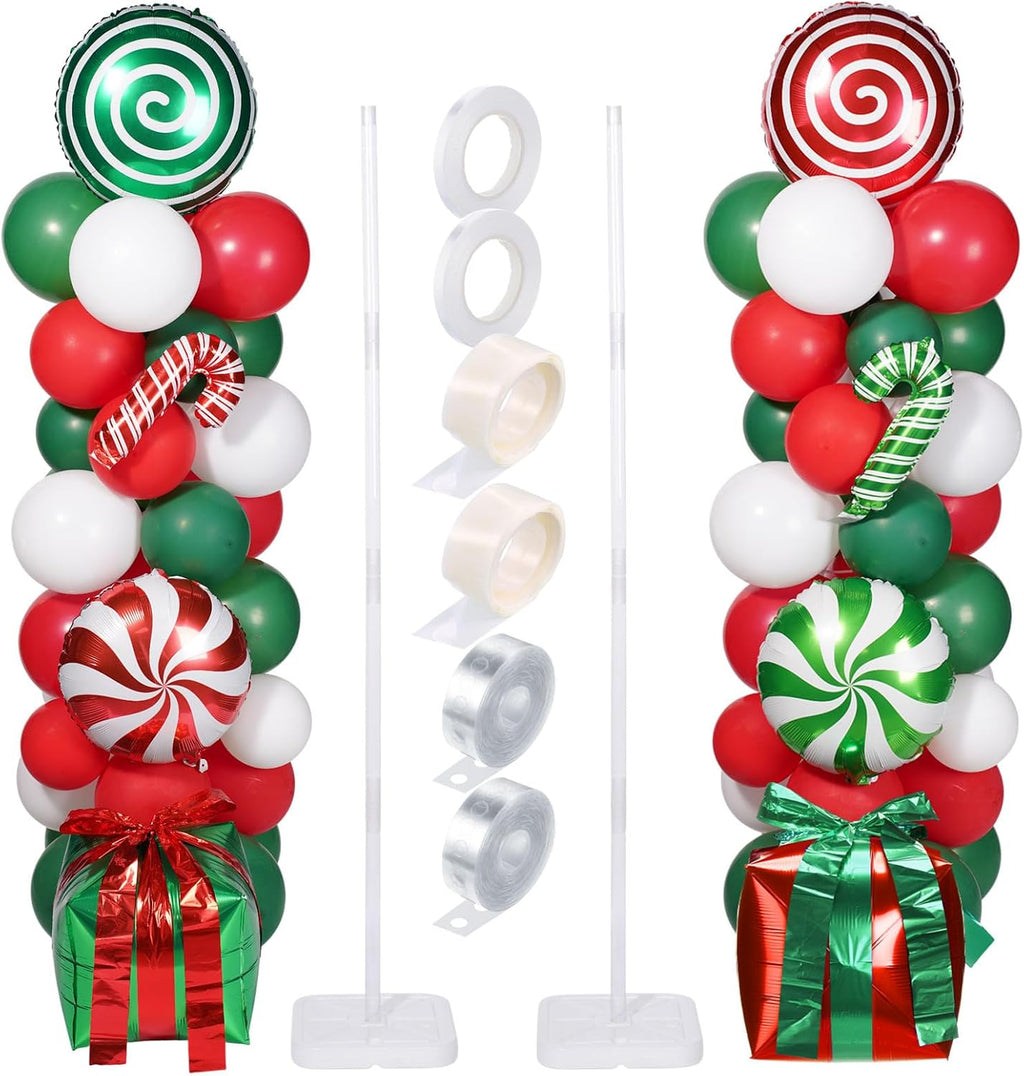 realspring 132 pcs christmas balloon column stand kit, main product view