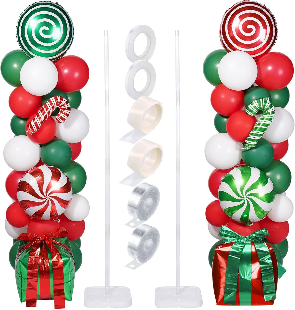 realspring 132 pcs christmas balloon column stand kit, main product view