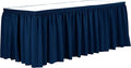 Ultimate Textile Pleat Polyester Fabric Table Skirt - Machine Washable Flame Resistant with Clips for Events, Weddings & Trade Shows, Cut & Sewn in Paterson, NJ - Royal, 7' Shirred Pleat