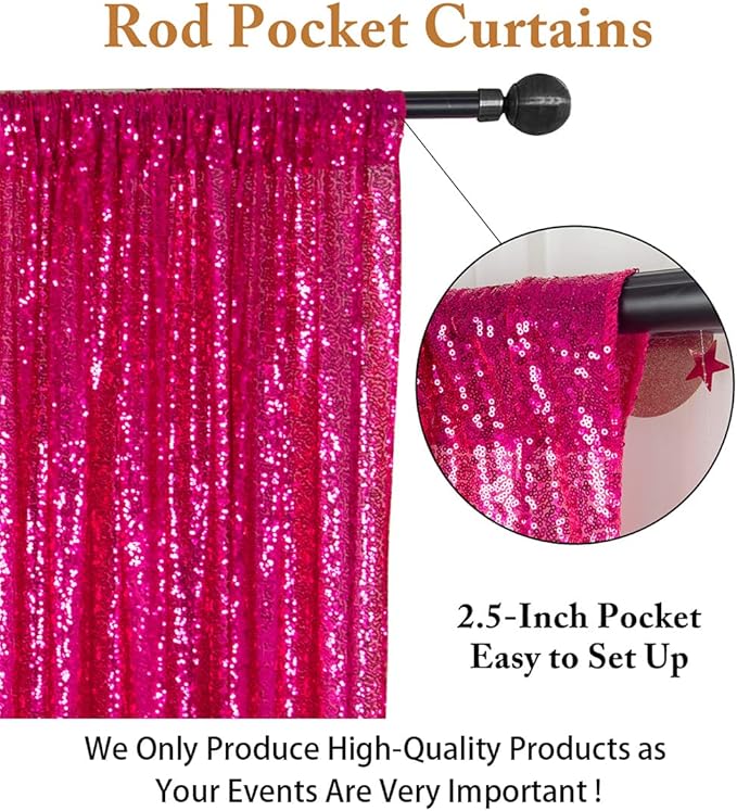 ShiDianYi 4FTX6FT-Fuchsia-SEQUIN Photo Backdrop, Wedding Photo Booth,Photography Background (Fuchsia)